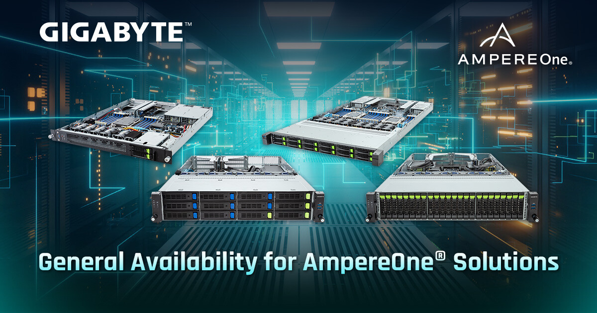 Gigabyte оголосила про доступність нових серверів на базі процесорів сімейства AmpereOne
